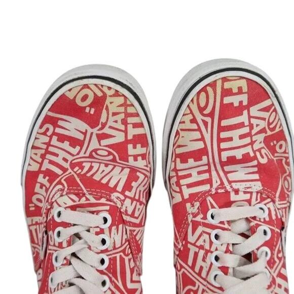 Vans Shoes Mens 7.5 Sneakers Era Skate Logo Casual Canvas Red White Active Sport - Picture 10 of 14